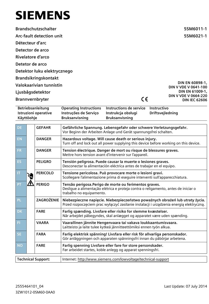 Siemens 5SM6011-1 User manual Siemens 5SM6011-1 User manual