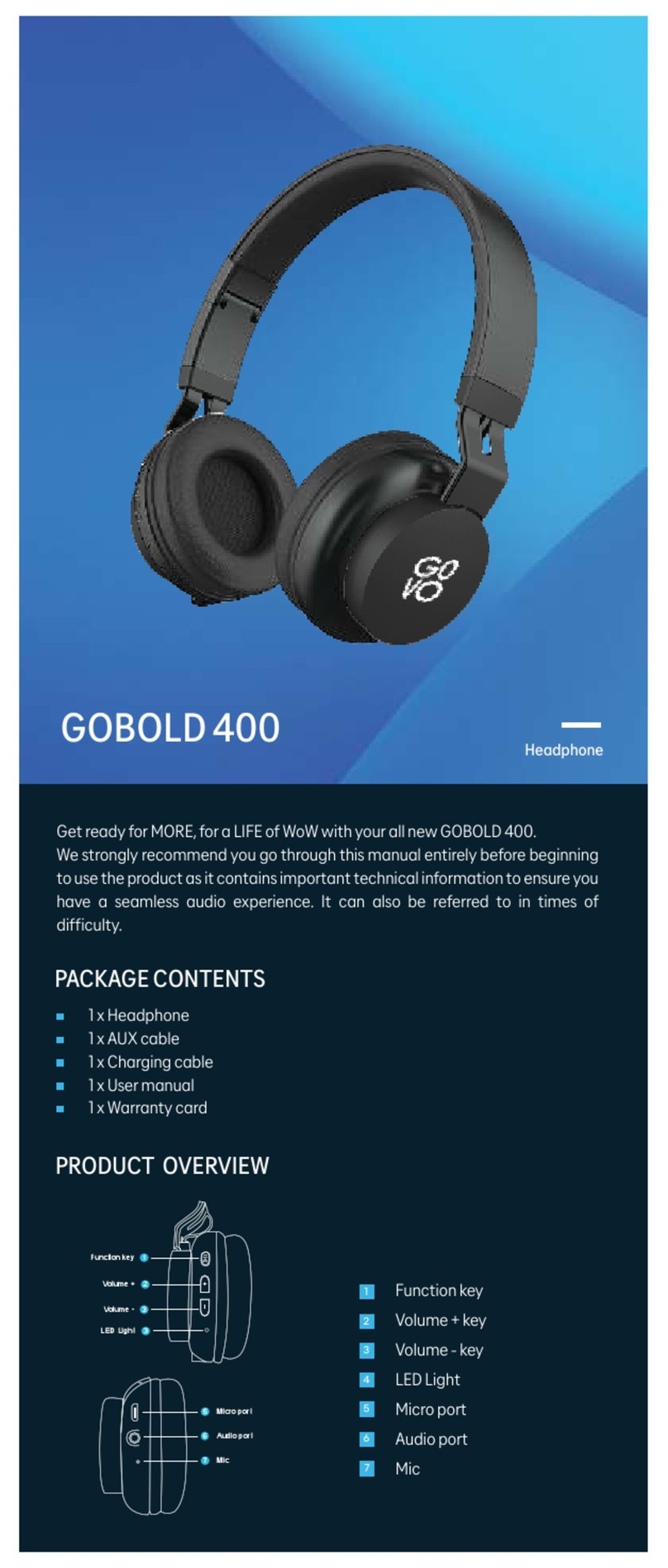 GOVO GOBOLD 400 User manual