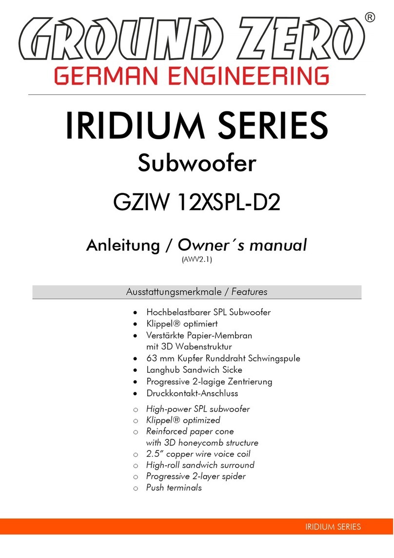 Ground Zero IRIDIUM SERIES owner's manual