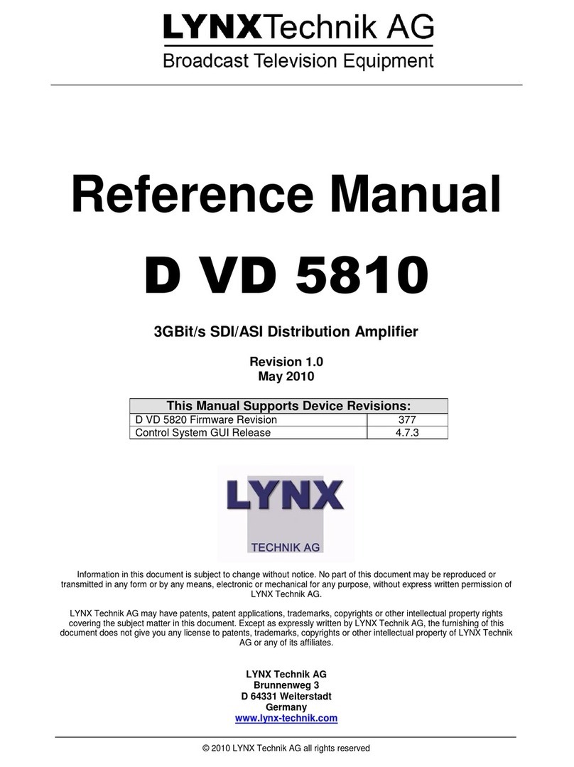 Lynx D VD 5810 User manual