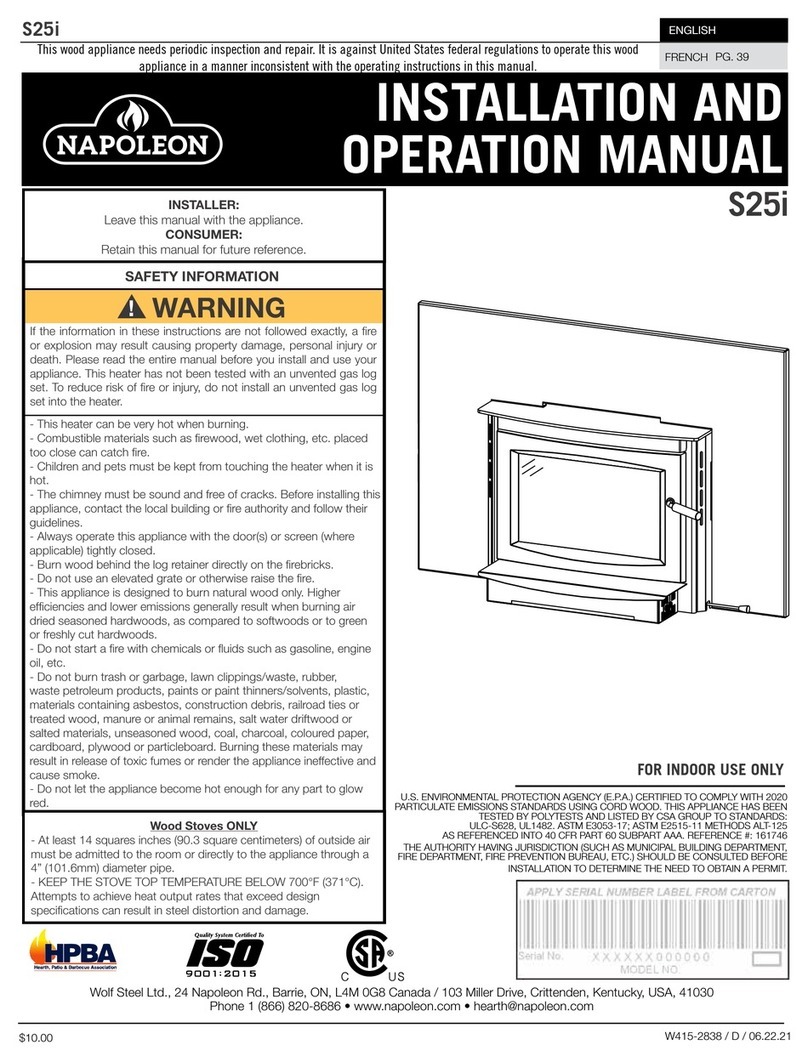 Napoleon S Series User manual