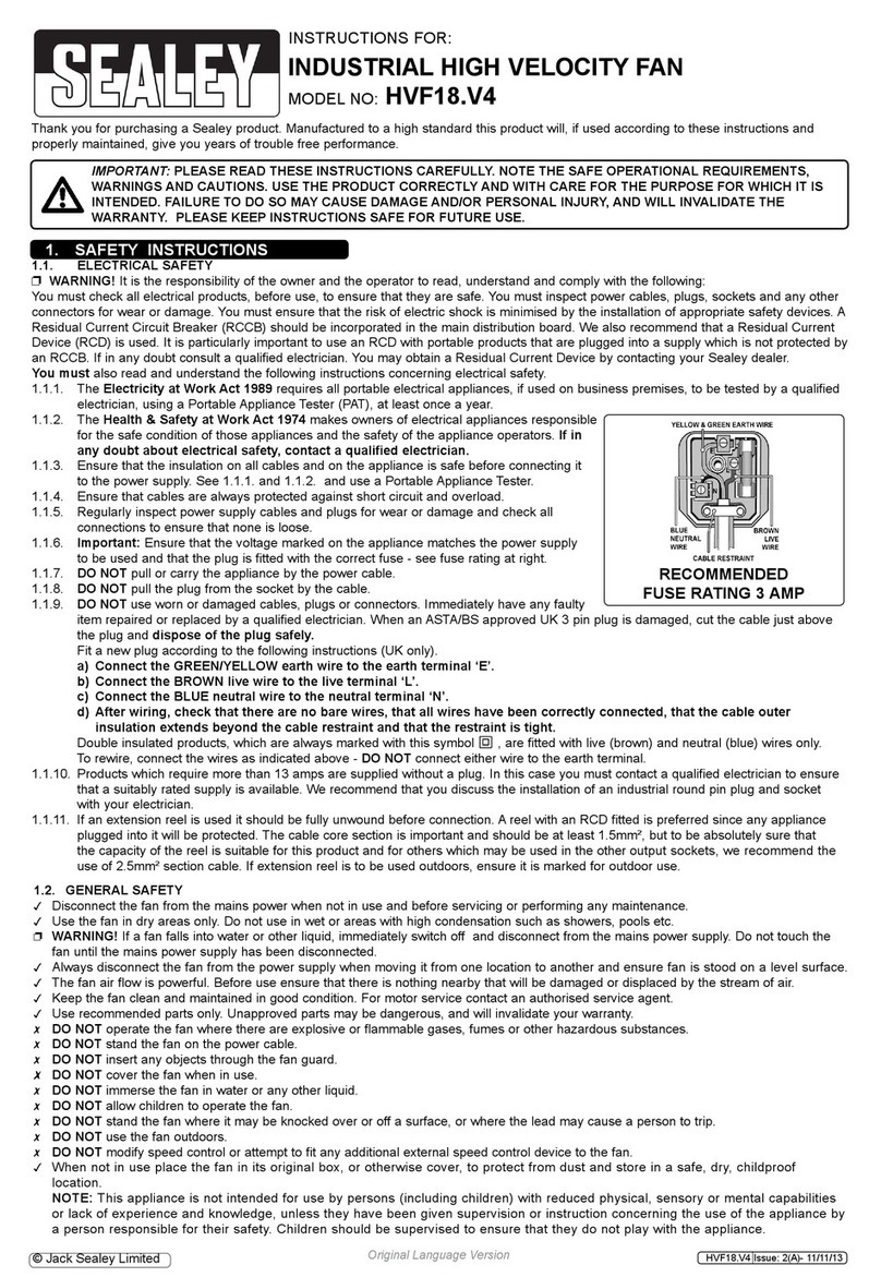 Sealey HVF18.V4 User manual