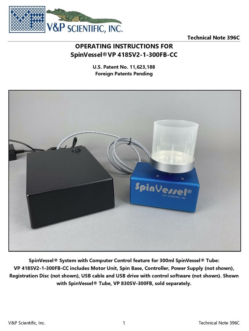 V&P Scientific SpinVessel VP 418SV2-1-300FB-CC User manual V&P Scientific SpinVessel VP 418SV2-1-300FB-CC User manual