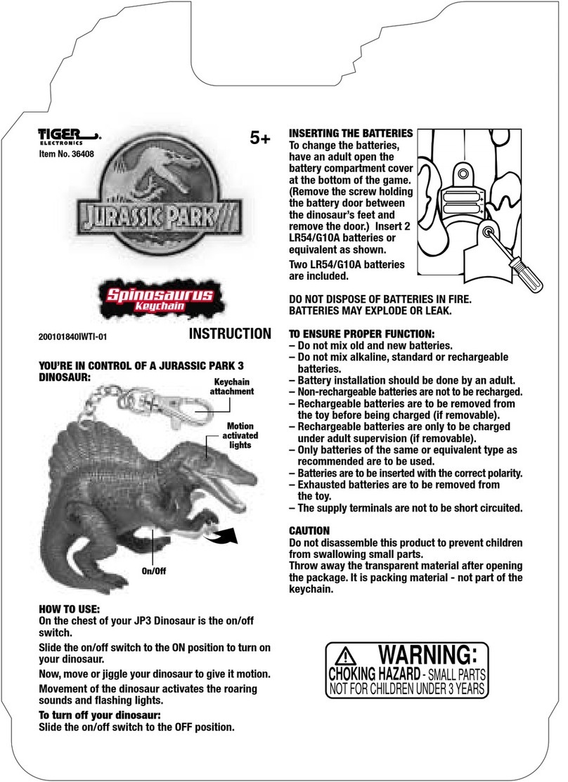 Tiger Electronics Jurassic Park Spinosaurus Keychain User manual