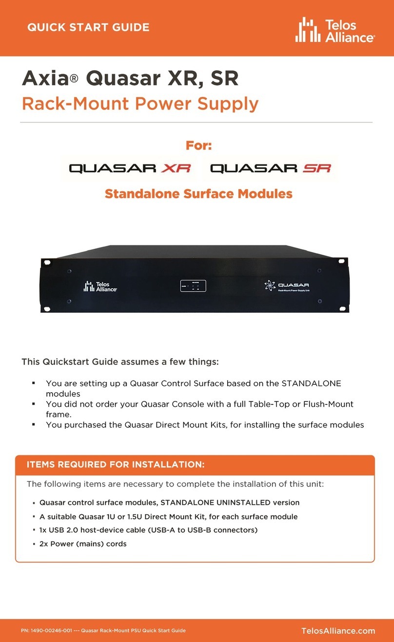 Telos Alliance Axia QUASAR XR quick start guide
