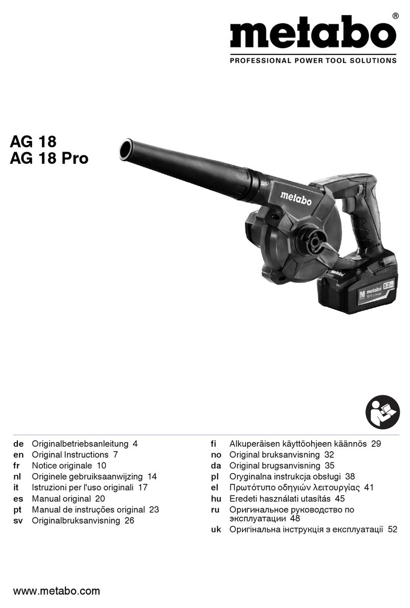 Metabo AG 18 Pro User manual