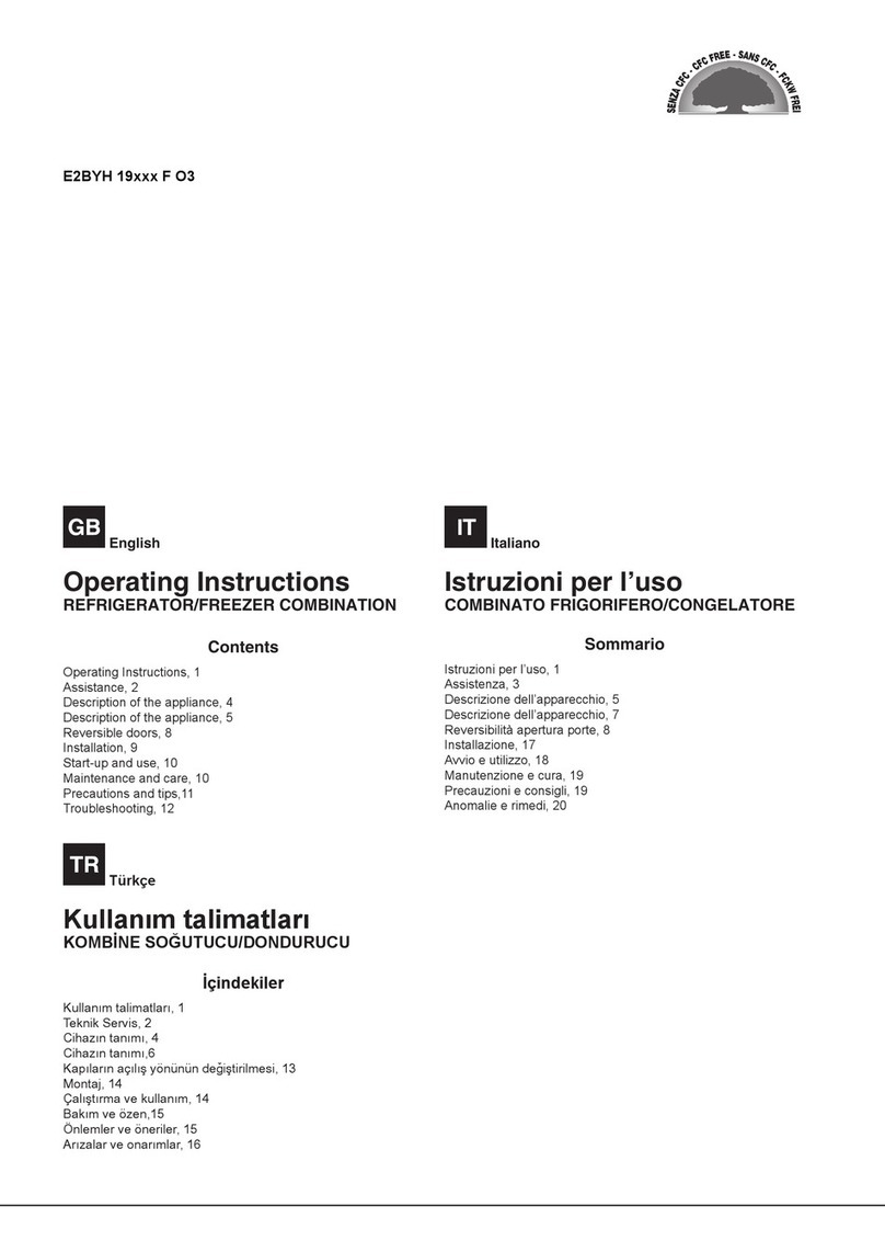 Indesit E2BYH 19 F O3 Series operating instructions
