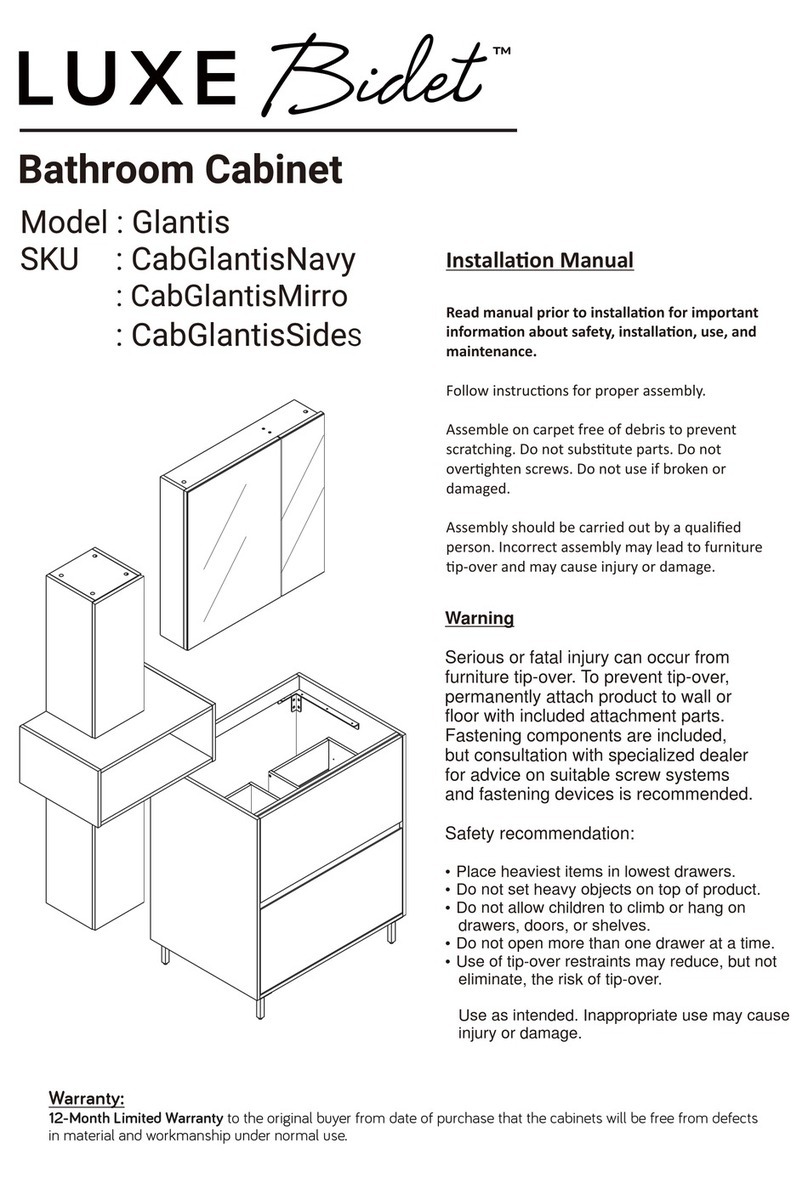 LUXE BIDET Glantis installation manual