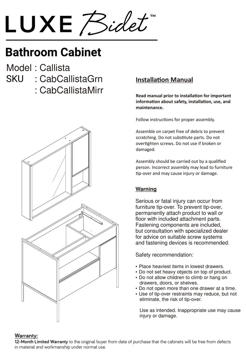 LUXE BIDET Callista installation manual