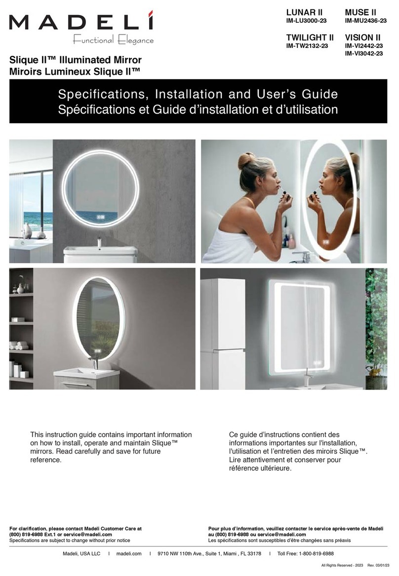 Madeli Slique II LUNAR ll Specifications, Installation and User’s Guide
