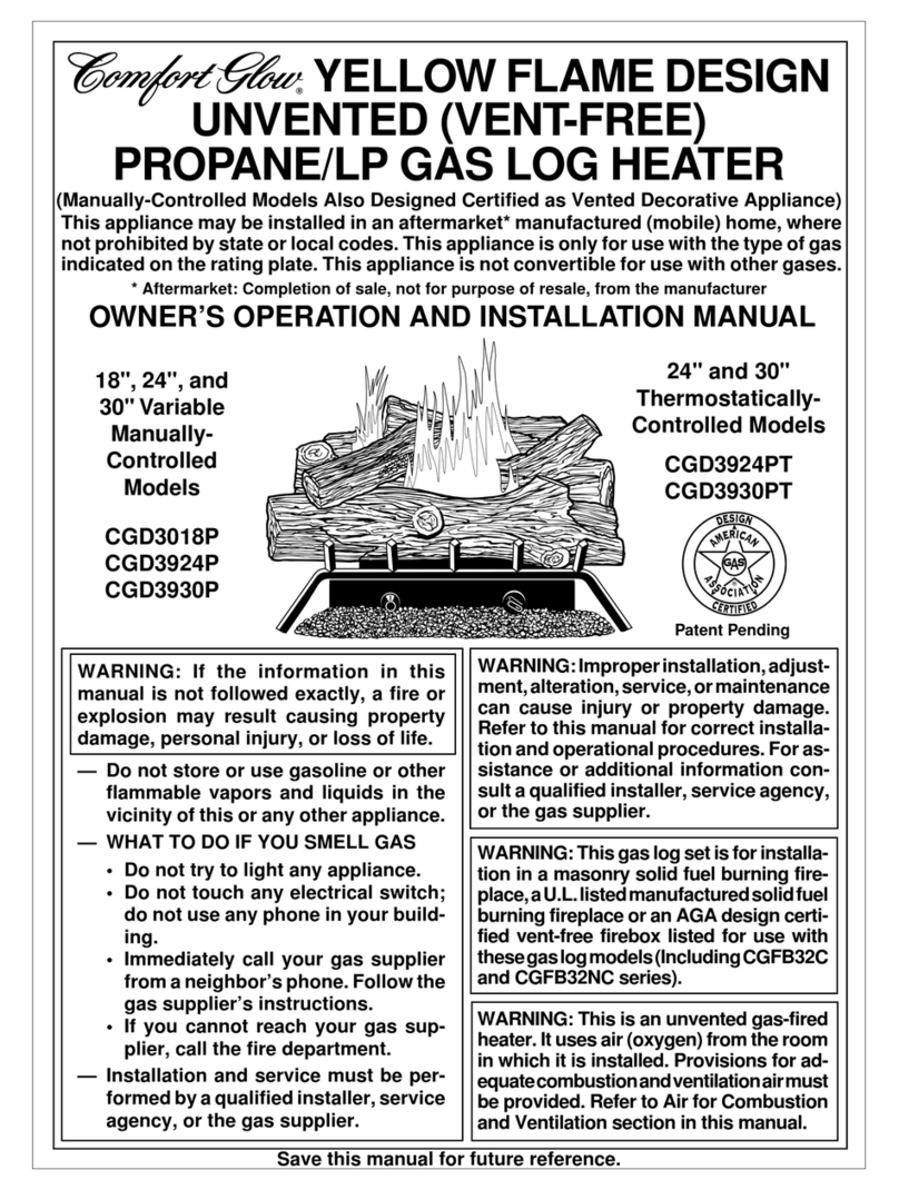Comfort Glow Comfort Glow CGD3924P Quick start guide