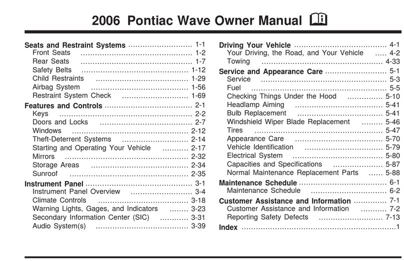 Chevrolet Pontiac Wave 2006 owner's manual