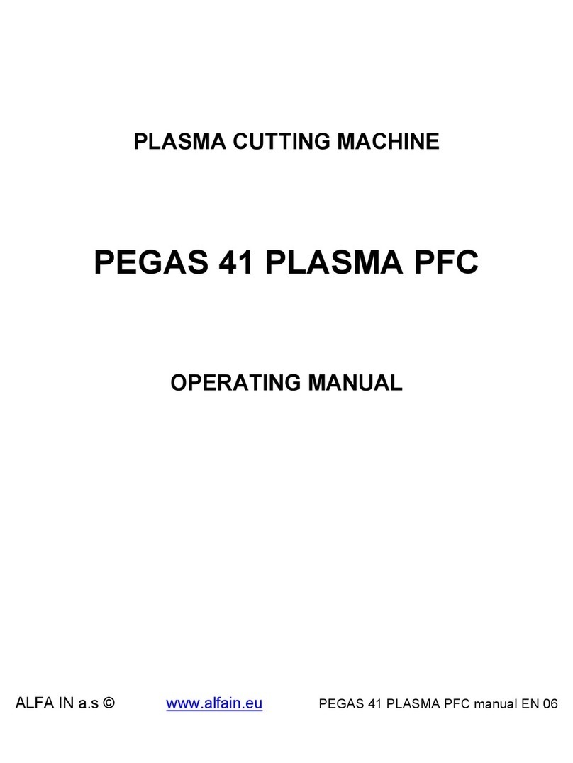 Alfain PEGAS 41 PLASMA PFC User manual Alfain PEGAS 41 PLASMA PFC User manual