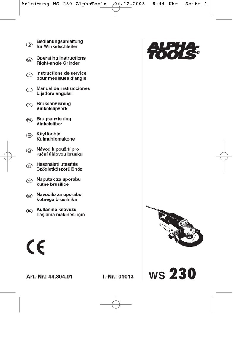 Alpha tools 230 WS operating instructions