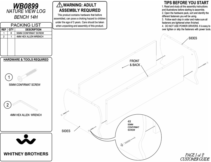 Demco Whitney Brothers WB0899 User manual