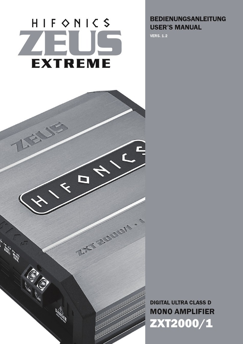 Hifonics ZEUS EXTREME ZXT2000/1 User manual