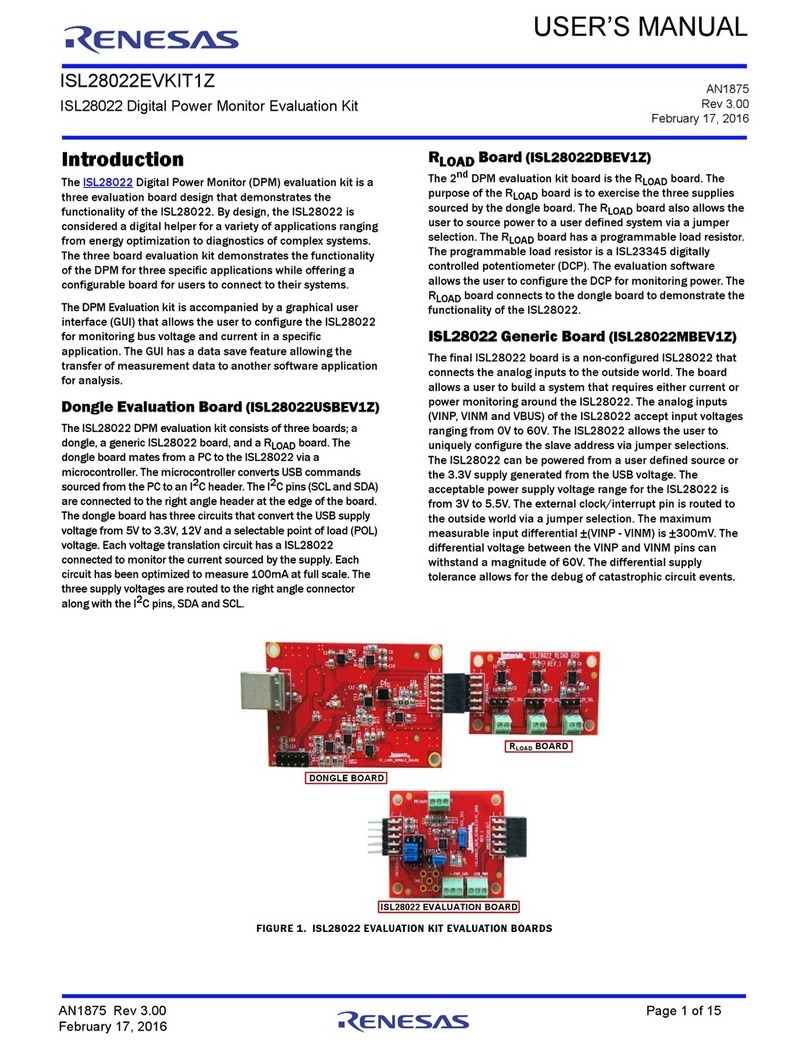 Renesas ISL28022EVKIT1Z User manual