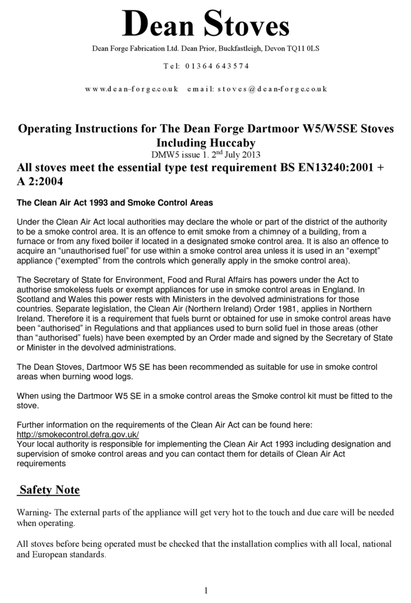 Dean Forge Dartmoor W5 operating instructions