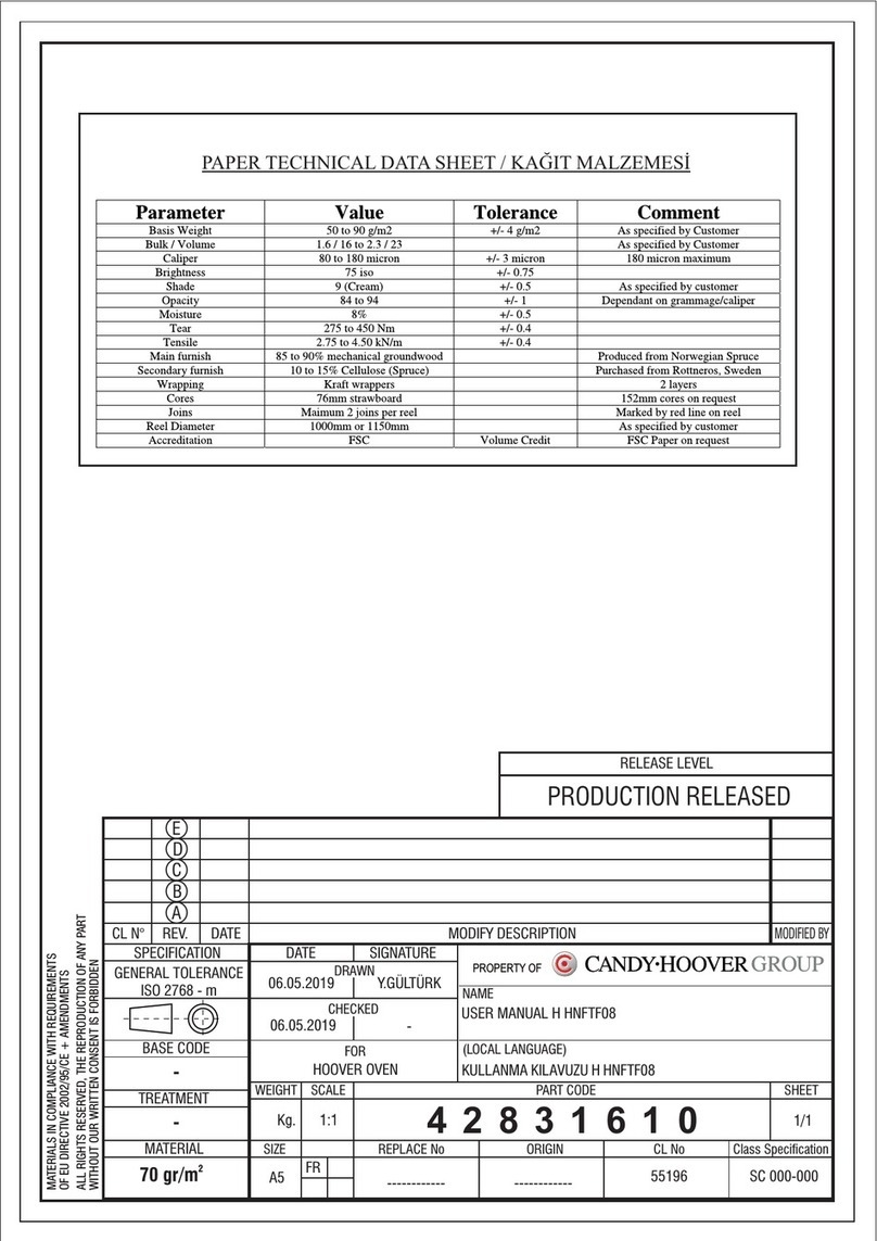 Hoover HOZ7173WI WF/E User manual