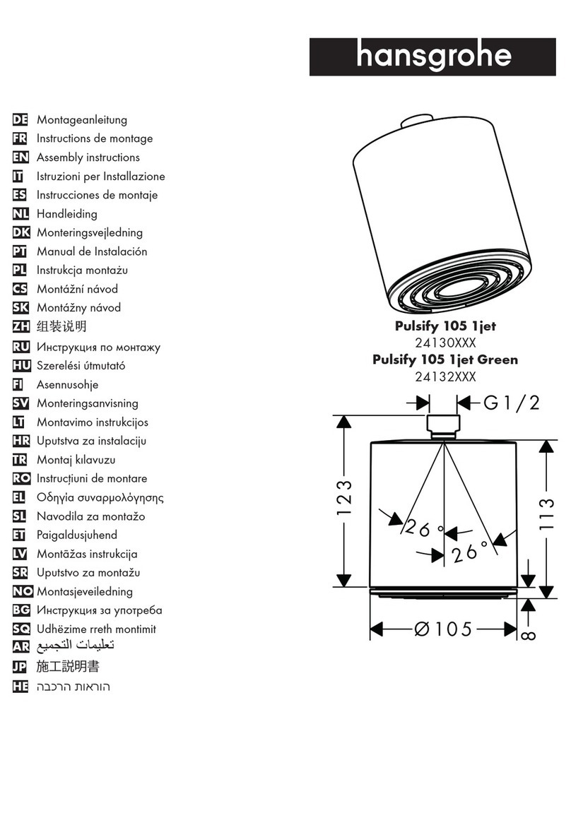 Hans Grohe Pulsify 105 1jet 24130 Series Assembly instructions Hans Grohe Pulsify 105 1jet 24130 Series Assembly instructions
