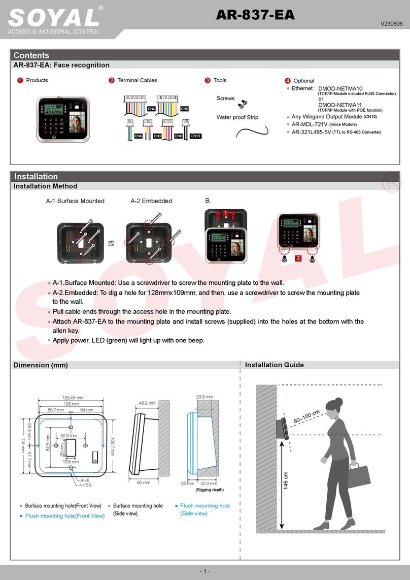 Soyal AR-837-EA User manual