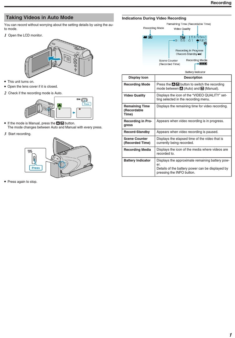JVC Everio GZ-MS110 Recording guide