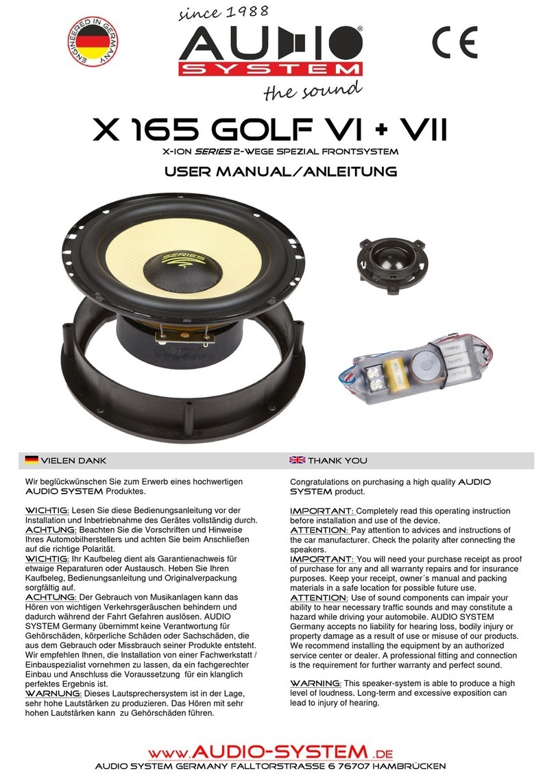 Audiosystem X-ION Series user manual
