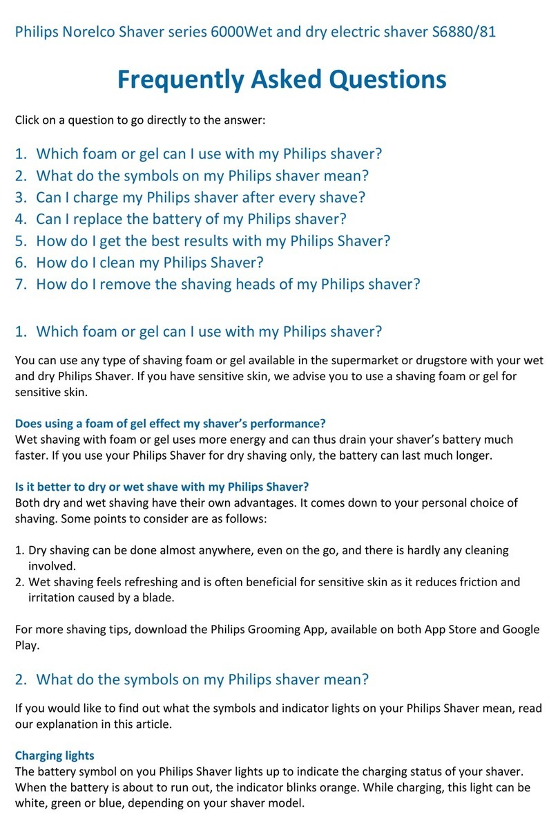 Philips Norelco Shaver Series Instruction Manual