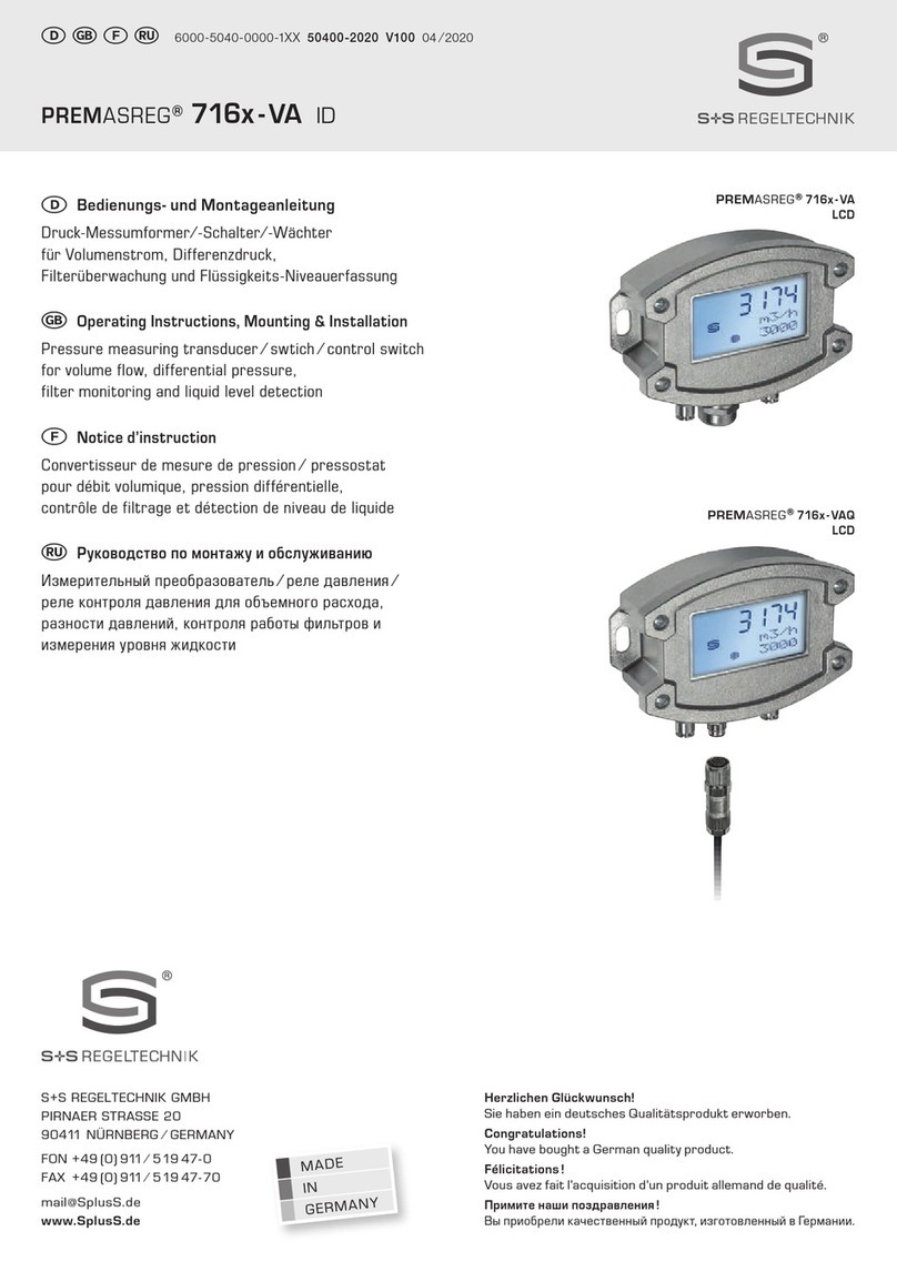 S+S Regeltechnik PREMASREG 716x-VA ID Series Operating Instructions, Mounting & Installation