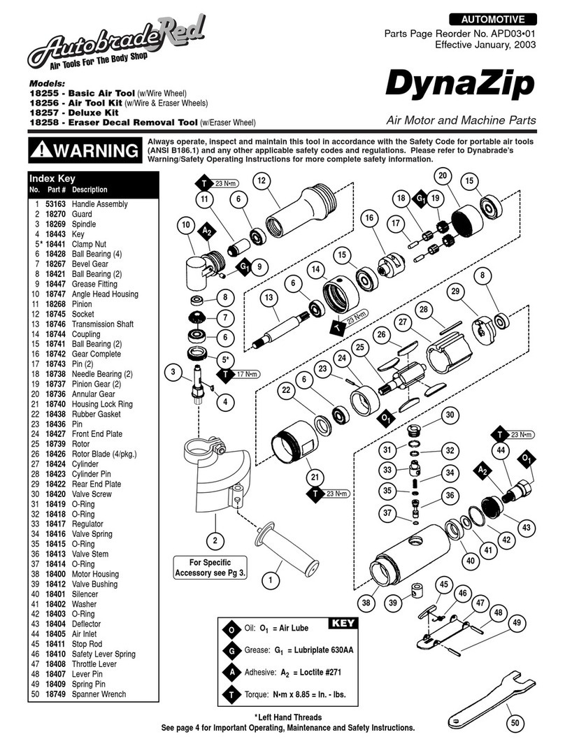 Dynabrade AutobradeRed DynaZip 18255 Operation instructions