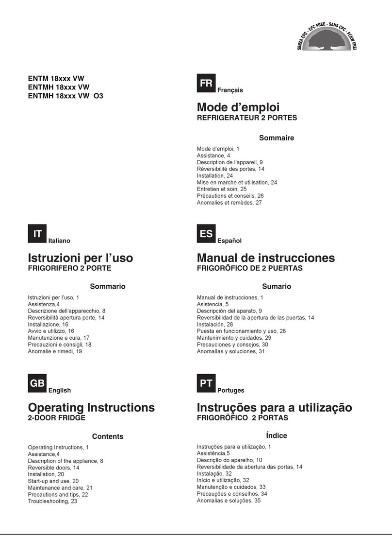 Hotpoint Ariston ENTM 18 VW Series operating instructions