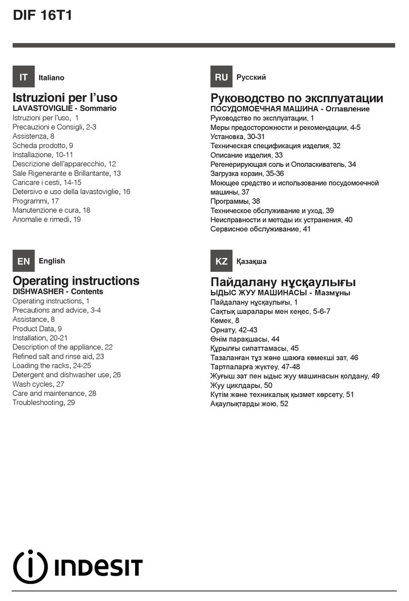 Indesit DIF 16T1 operating instructions
