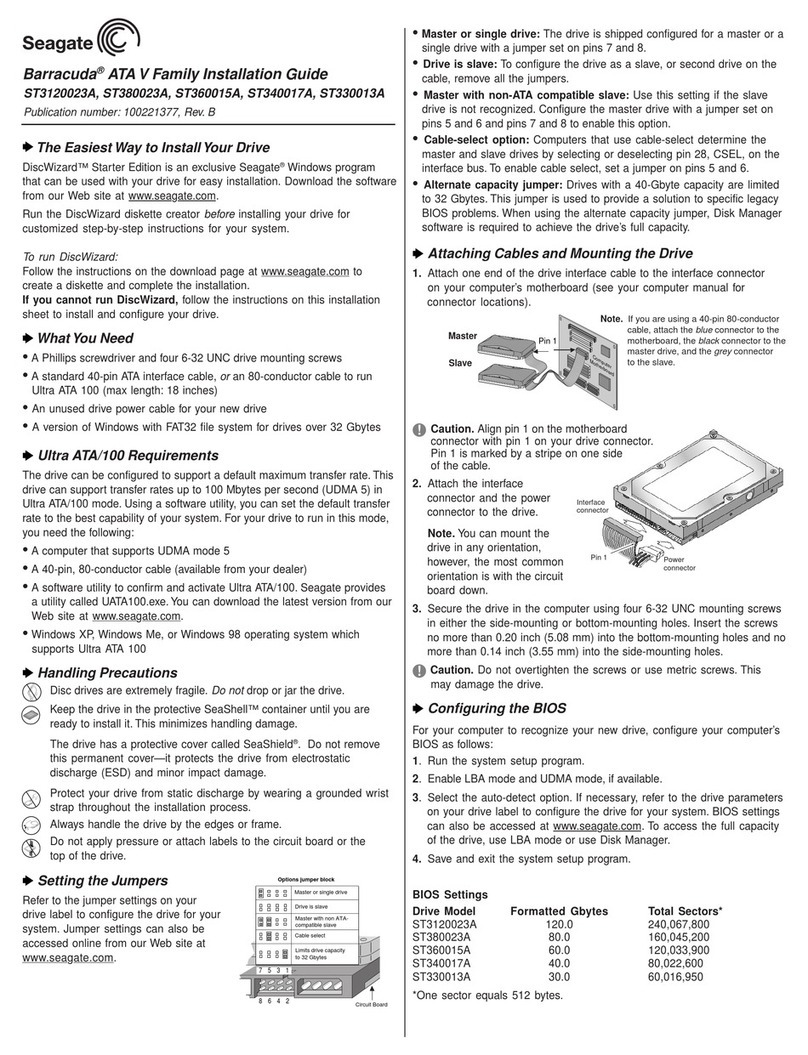 Seagate ST3120023A User manual