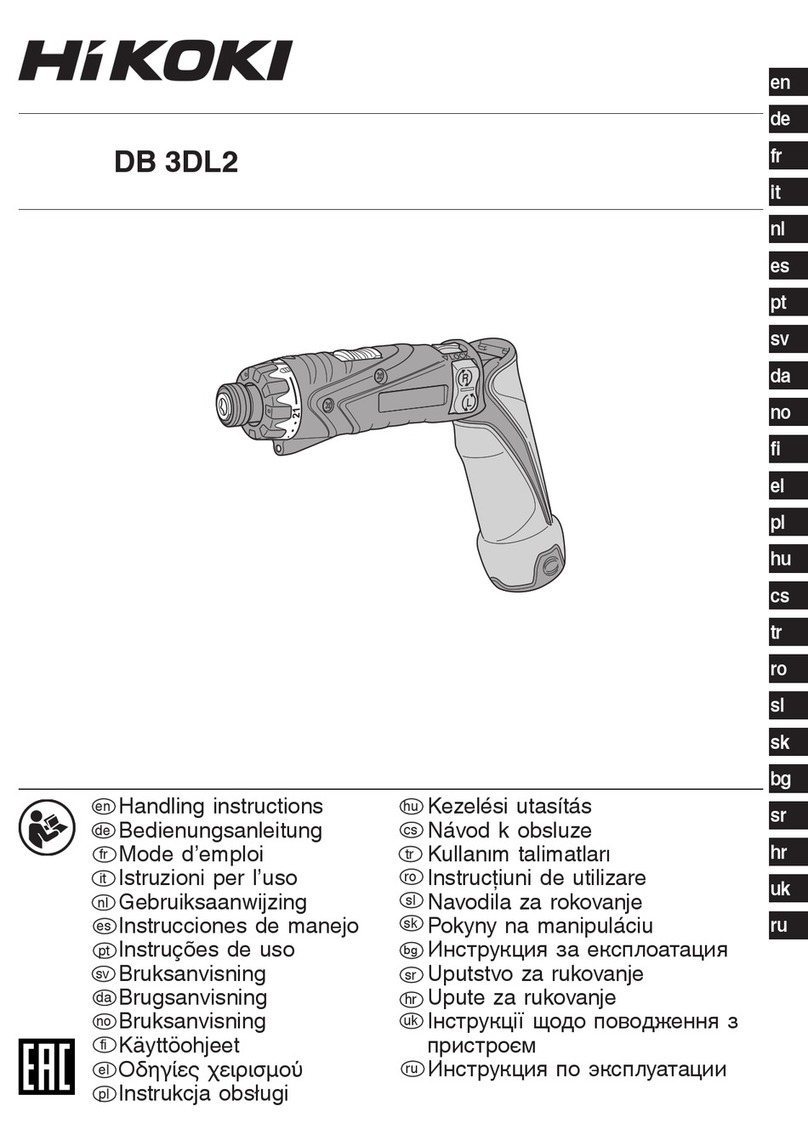 HIKOKI DB 3DL2 User manual HIKOKI DB 3DL2 User manual
