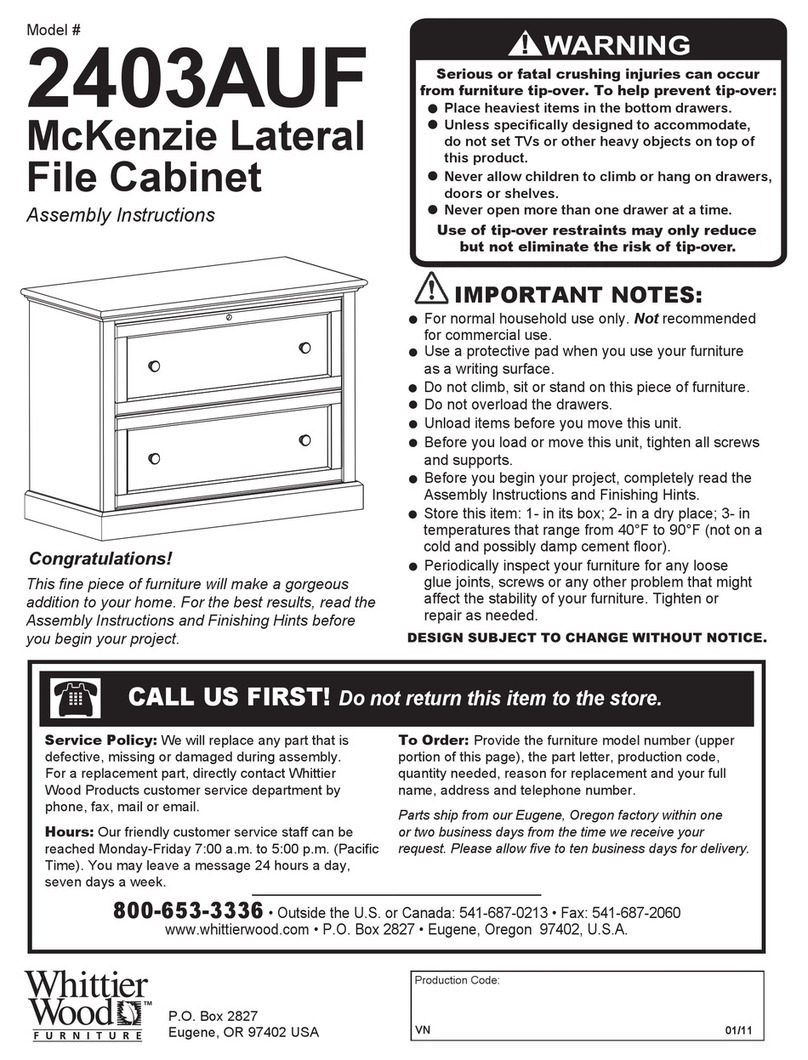 Whittier Wood McKenzie 2403AUF User manual