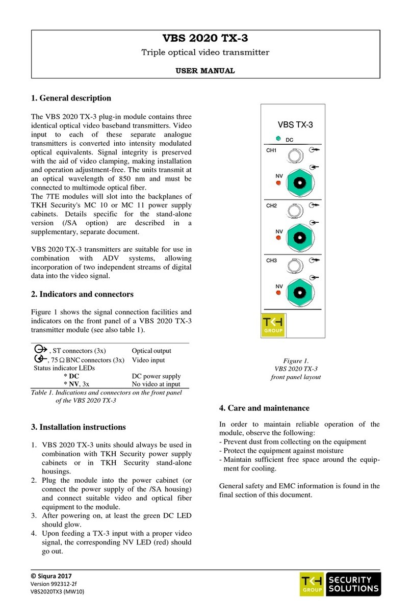 TKH security VBS 2020 TX-3 User manual