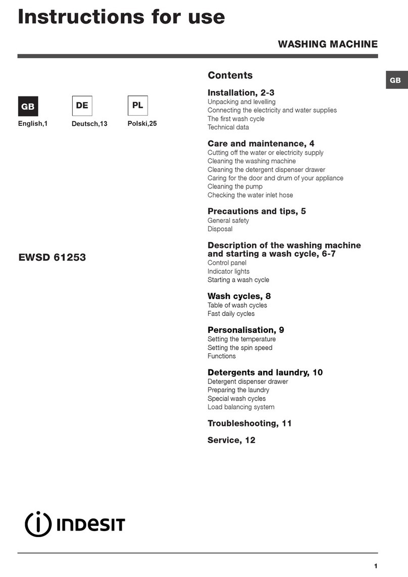 Indesit EWSD 61253 Instructions for use