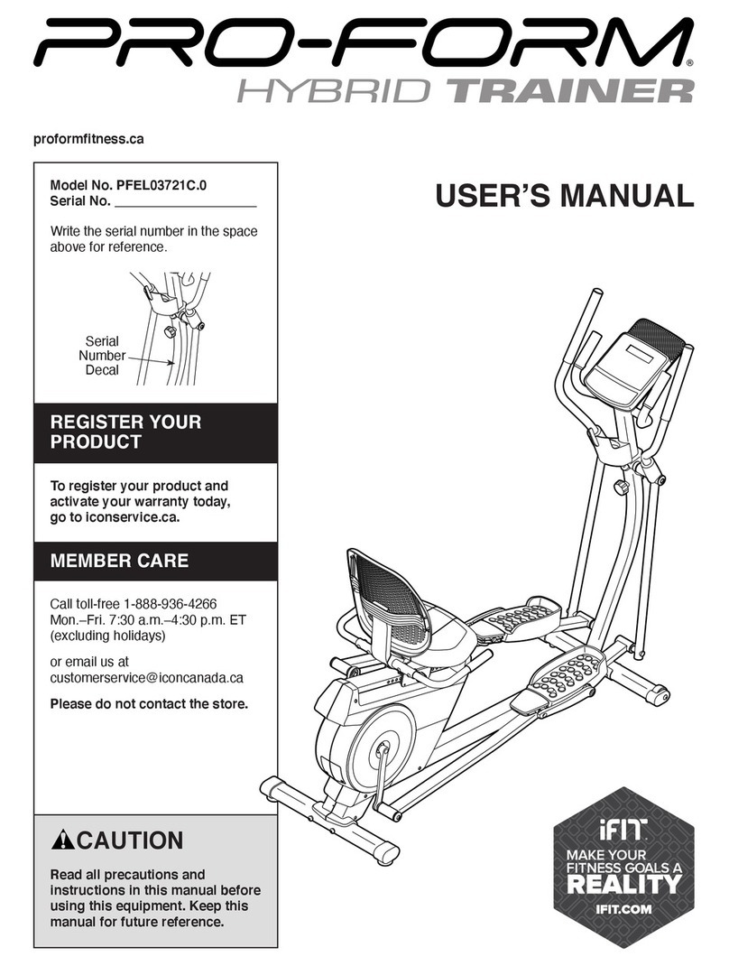 Pro-Form HYBRID TRAINER PFEL03721C.0 User manual