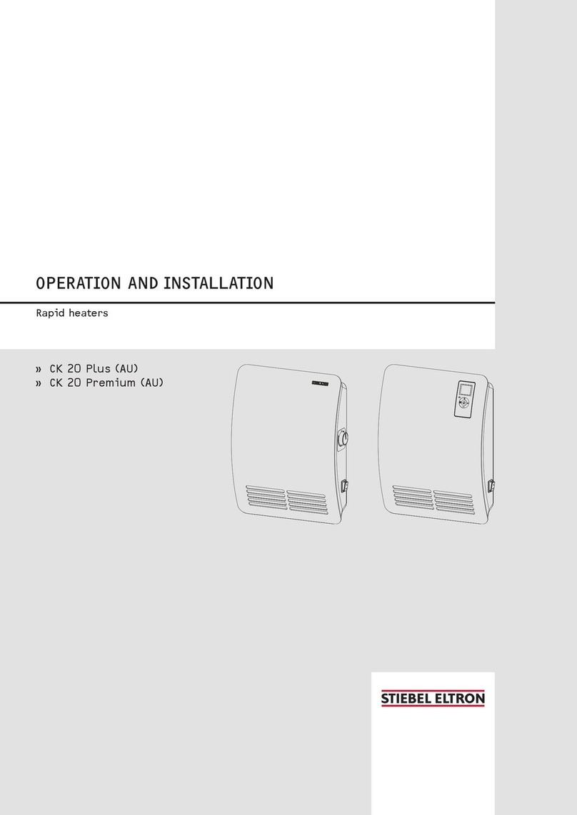 STIEBEL ELTRON CK 20 Plus AU Operation and installation instruction STIEBEL ELTRON CK 20 Plus AU Operation and installation instruction