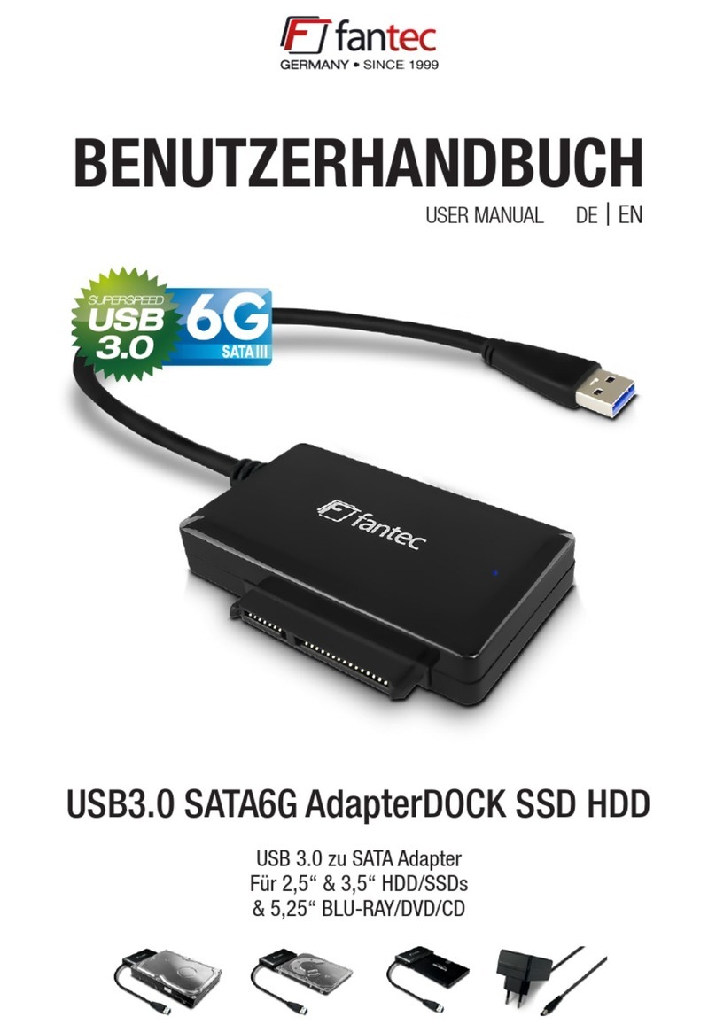 Fantec USB3.0 SATA6G AdapterDOCK SSD HDD User manual