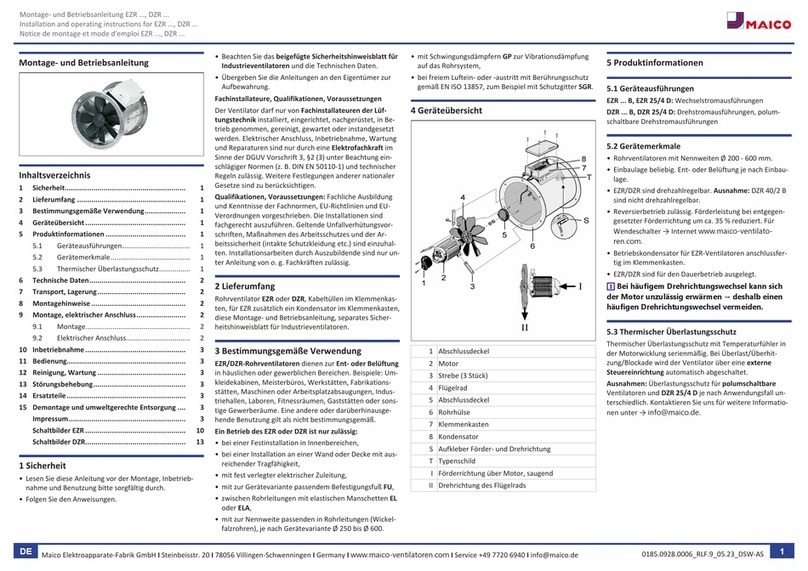 Maico EZR Series User manual