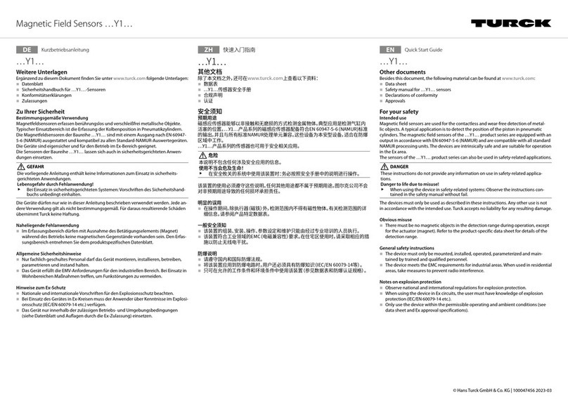turck Y1 Series User manual