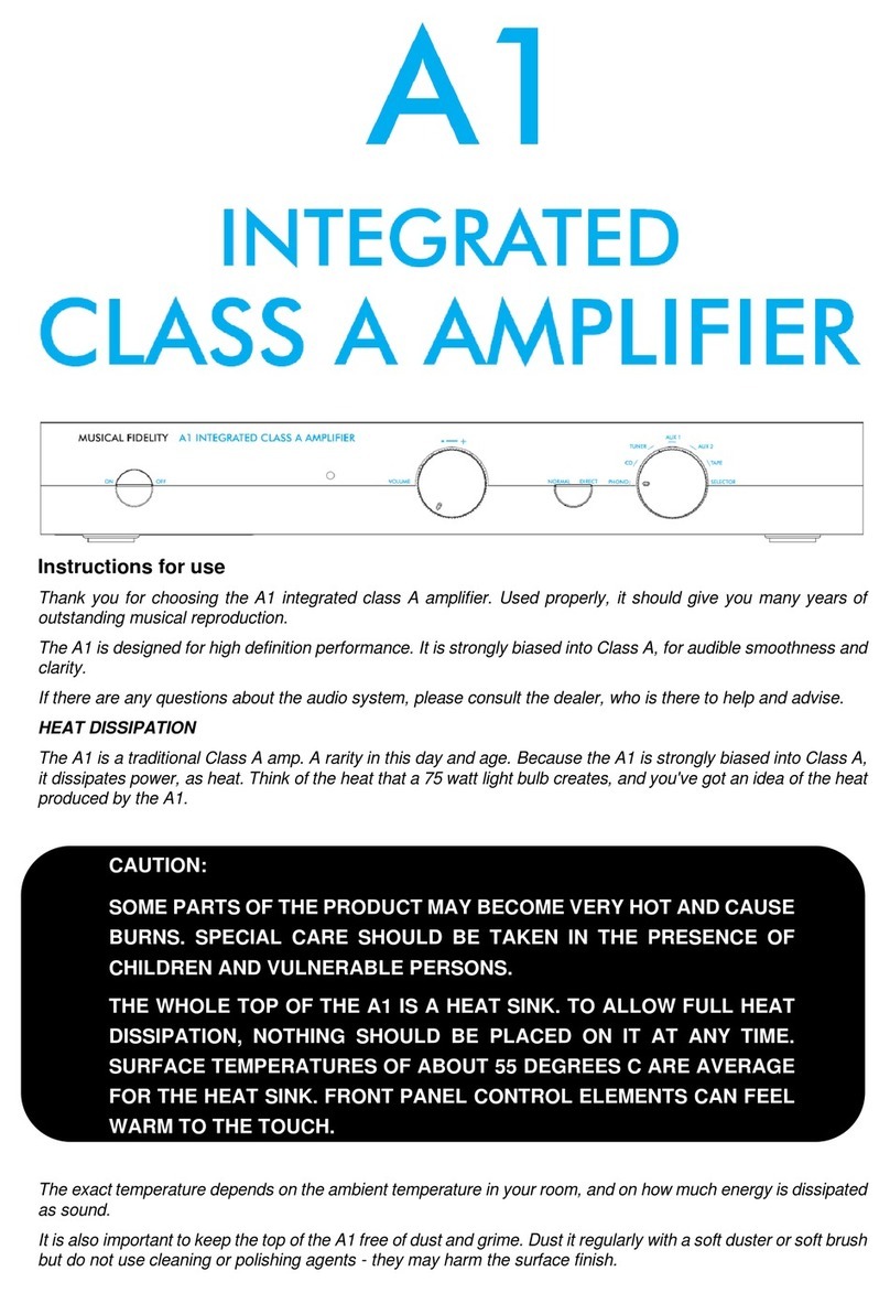 Musical Fidelity A1 Integrated Instructions for use