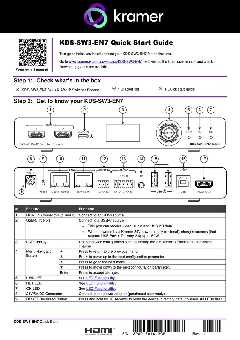 Kramer KDS-SW3-EN7 quick start guide