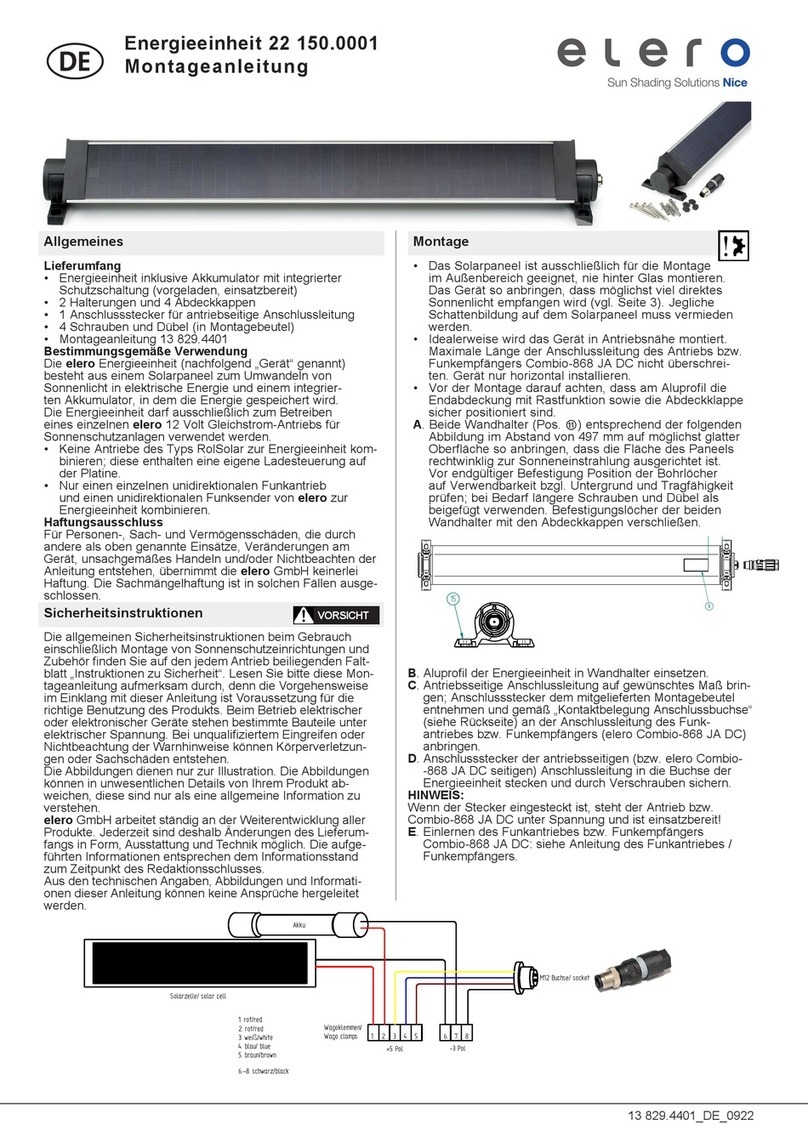 elero 22 150.0001 Assembly instructions