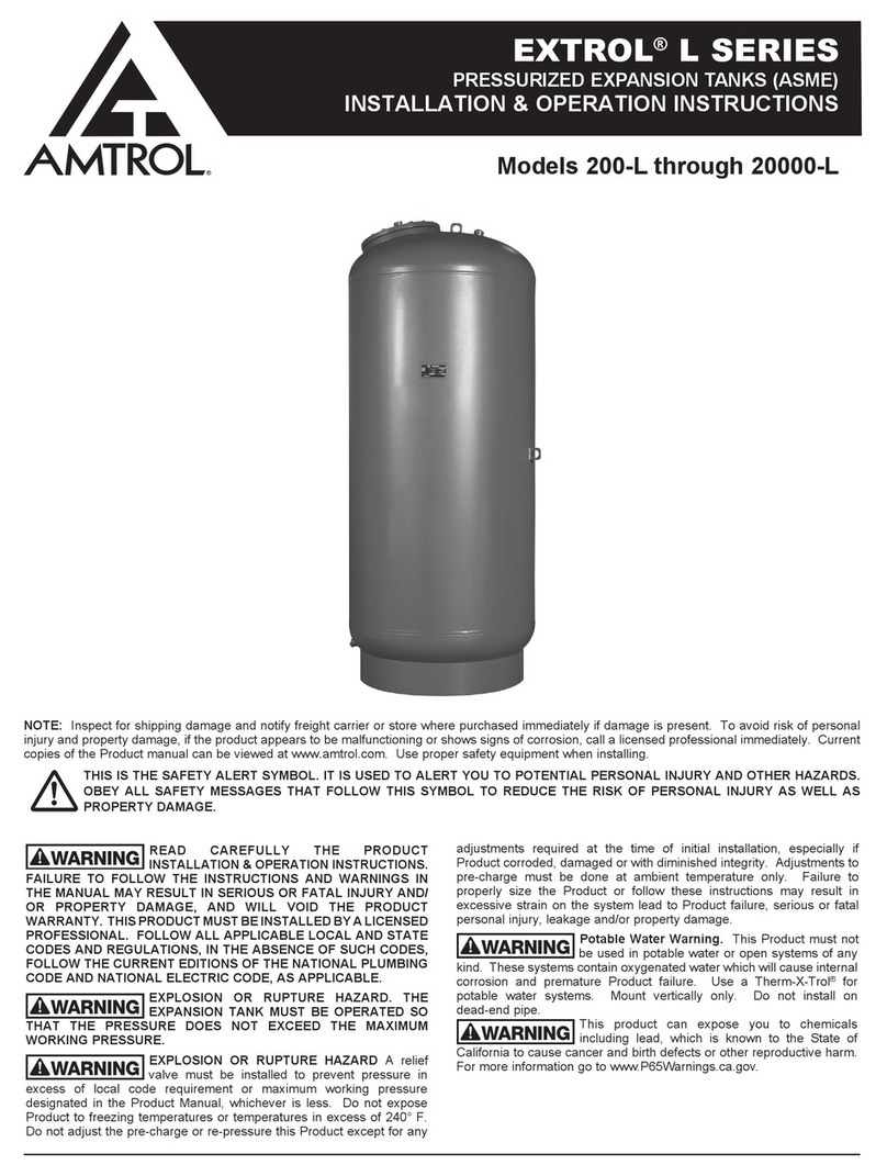 Amtrol EXTROL 20000-L Installation instructions Amtrol EXTROL 20000-L Installation instructions