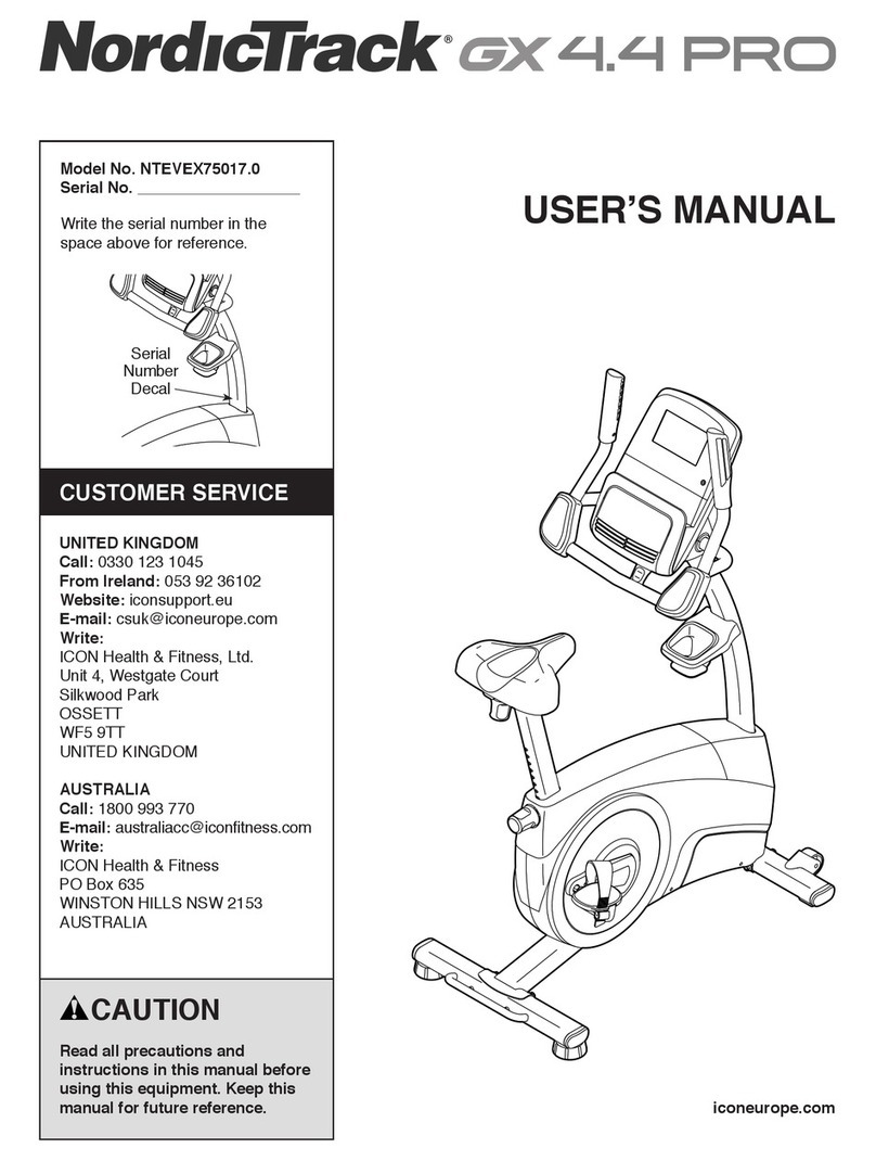 NordicTrack NTEVEX75017.0 User manual