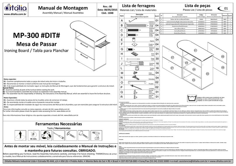 DITALIA MP-300 Assembly manual