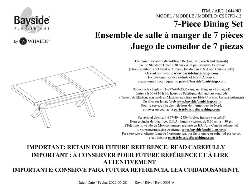 Whalen Bayside CSC7PD-12 User manual Whalen Bayside CSC7PD-12 User manual