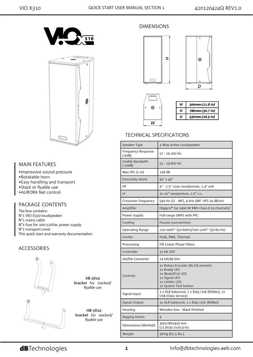 dB Technologies VIO X310 Manual